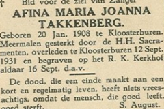 Takkenberg Afina Maria Joanna 1931-09-12 Kloosterburen