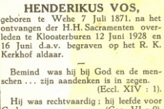 Vos Henderikus 1928-06-12 Kloosterburen