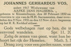 Vos Johannes Gerhardus 1931-11-09 Kloosterburen